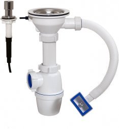 Сифон бутылочный 3 1/2 с вып. полуавтомат и прямоуг. перел. АА-4007 (О)